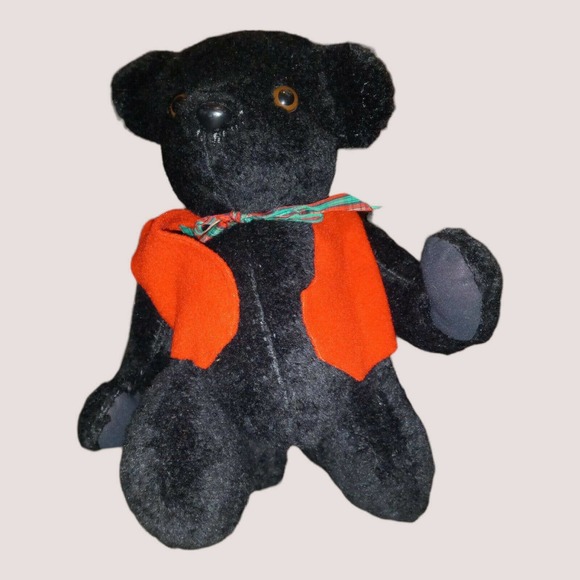 Hand made 18” Teddy Bear Fully Jointed Black Mohair Vintage Custom OOAK - Picture 3 of 11